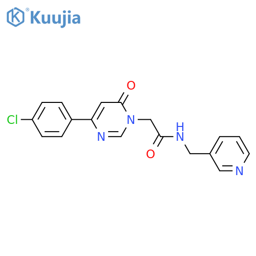 2-[4-(4-chlorophenyl)-6-oxo-1,6-dihydropyrimidin-1-yl]-N-[(pyridin-3-yl)methyl]acetamide structure