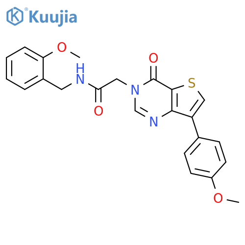 2-[7-(4-methoxyphenyl)-4-oxo-3H,4H-thieno[3,2-d]pyrimidin-3-yl]-N-[(2-methoxyphenyl)methyl]acetamide structure