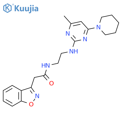2-(1,2-benzoxazol-3-yl)-N-(2-{4-methyl-6-(piperidin-1-yl)pyrimidin-2-ylamino}ethyl)acetamide structure