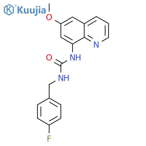 1-(4-fluorophenyl)methyl-3-(6-methoxyquinolin-8-yl)urea structure