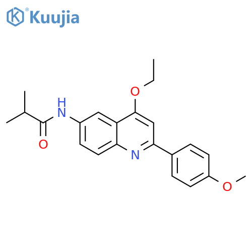 N-[4-ethoxy-2-(4-methoxyphenyl)quinolin-6-yl]-2-methylpropanamide structure