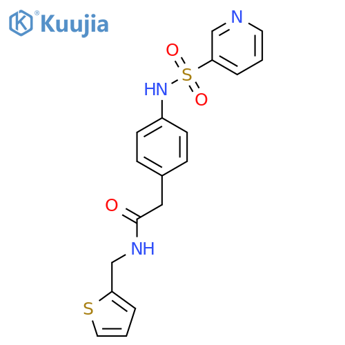 2-4-(pyridine-3-sulfonamido)phenyl-N-(thiophen-2-yl)methylacetamide structure