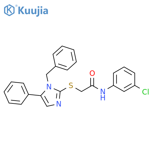 2-[(1-benzyl-5-phenyl-1H-imidazol-2-yl)sulfanyl]-N-(3-chlorophenyl)acetamide structure