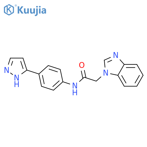 2-(1H-1,3-benzodiazol-1-yl)-N-[4-(1H-pyrazol-3-yl)phenyl]acetamide structure