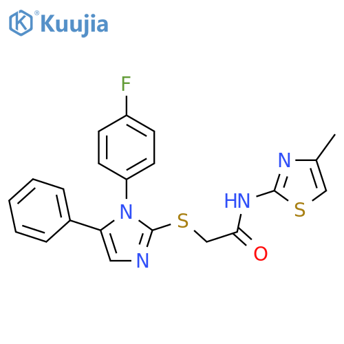 2-{[1-(4-fluorophenyl)-5-phenyl-1H-imidazol-2-yl]sulfanyl}-N-(4-methyl-1,3-thiazol-2-yl)acetamide structure