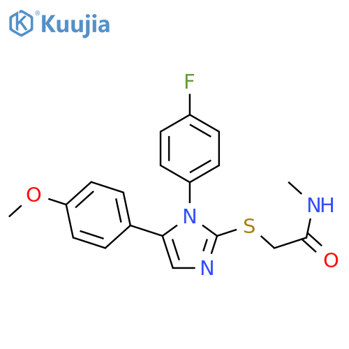 2-{[1-(4-fluorophenyl)-5-(4-methoxyphenyl)-1H-imidazol-2-yl]sulfanyl}-N-methylacetamide structure