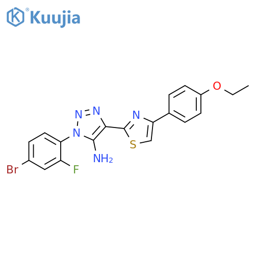 1-(4-bromo-2-fluorophenyl)-4-[4-(4-ethoxyphenyl)-1,3-thiazol-2-yl]-1H-1,2,3-triazol-5-amine structure