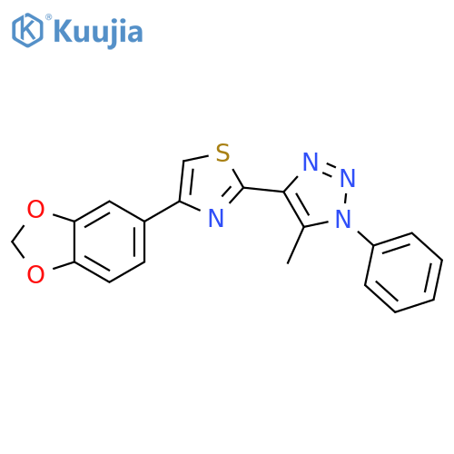 4-[4-(2H-1,3-benzodioxol-5-yl)-1,3-thiazol-2-yl]-5-methyl-1-phenyl-1H-1,2,3-triazole structure