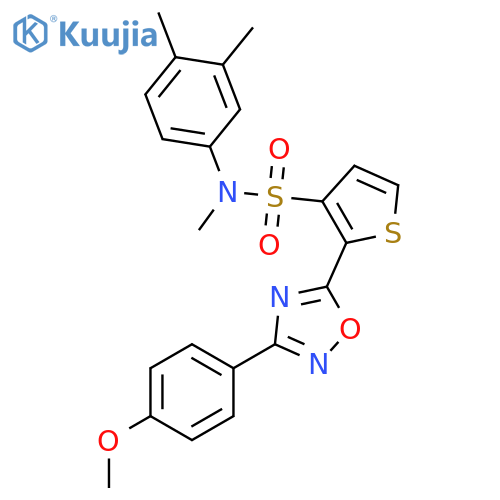 N-(3,4-dimethylphenyl)-2-[3-(4-methoxyphenyl)-1,2,4-oxadiazol-5-yl]-N-methylthiophene-3-sulfonamide structure