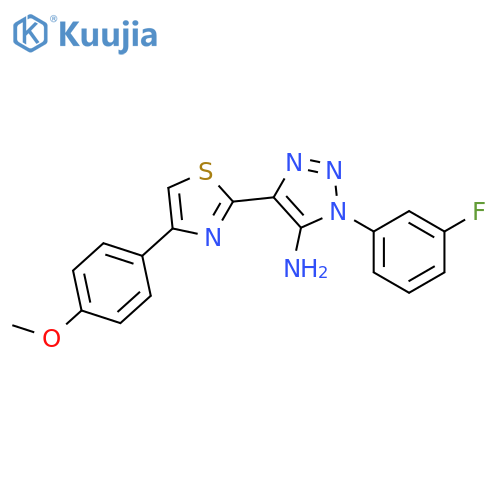 1-(3-fluorophenyl)-4-[4-(4-methoxyphenyl)-1,3-thiazol-2-yl]-1H-1,2,3-triazol-5-amine structure