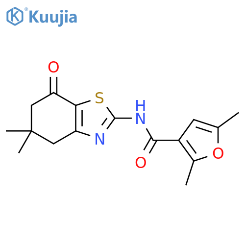 N-(5,5-dimethyl-7-oxo-4,5,6,7-tetrahydro-1,3-benzothiazol-2-yl)-2,5-dimethylfuran-3-carboxamide structure