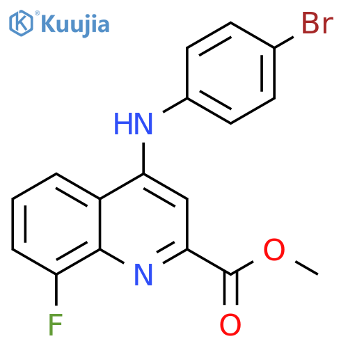 methyl 4-[(4-bromophenyl)amino]-8-fluoroquinoline-2-carboxylate structure