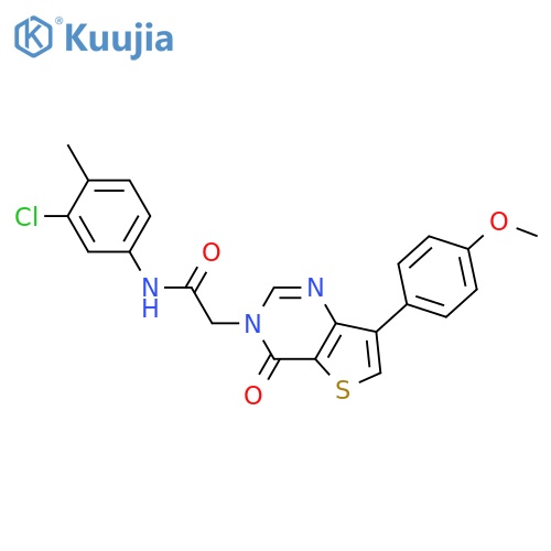 N-(3-chloro-4-methylphenyl)-2-[7-(4-methoxyphenyl)-4-oxo-3H,4H-thieno[3,2-d]pyrimidin-3-yl]acetamide structure