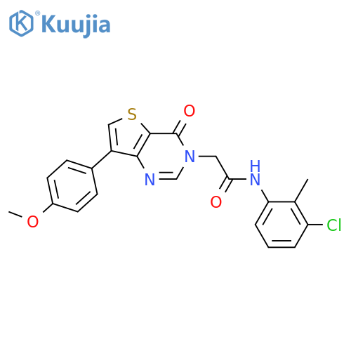 N-(3-chloro-2-methylphenyl)-2-[7-(4-methoxyphenyl)-4-oxo-3H,4H-thieno[3,2-d]pyrimidin-3-yl]acetamide structure