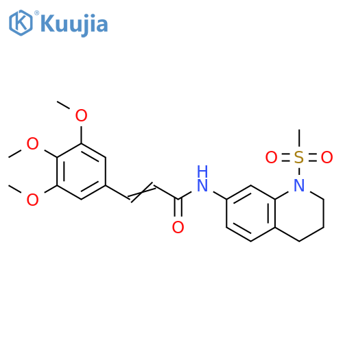 (2E)-N-(1-methanesulfonyl-1,2,3,4-tetrahydroquinolin-7-yl)-3-(3,4,5-trimethoxyphenyl)prop-2-enamide structure
