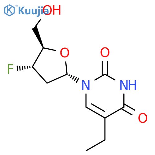 2,4(1H,3H)-Pyrimidinedione,1-(2,3-dideoxy-3-fluoro-a-D-erythro-pentofuranosyl)-5-ethyl- structure