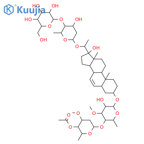 b-D-Galactopyranoside, (3b,5a,20S)-20-[(2,6-dideoxy-4-O-b-D-glucopyranosyl-b-D-arabino-hexopyranosyl)oxy]-17-hydroxypregn-6-en-3-yl4-O-(4-O-acetyl-2,6-dideoxy-3-O-methyl-a-L-xylo-hexopyranosyl)-6-deoxy-3-O-methyl- (9CI) structure