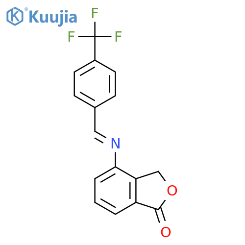(E)-4-(4-(Trifluoromethyl)benzylideneamino)isobenzofuran-1(3H)-one structure