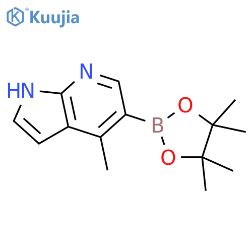 4-methyl-5-(tetramethyl-1,3,2-dioxaborolan-2-yl)-1H-pyrrolo[2,3-b]pyridine structure