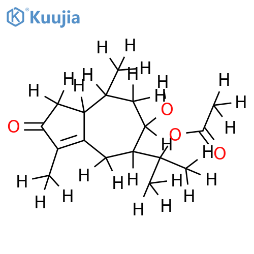 (1beta,7beta,8beta,10beta)-11-O-acetyl-8,11-dihydroxy-4-guaien-3-one structure
