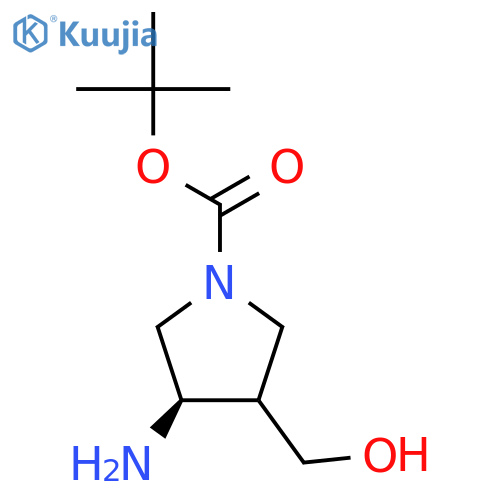 tert-butyl (3R,4R)-3-amino-4-(hydroxymethyl)pyrrolidine-1-carboxylate structure