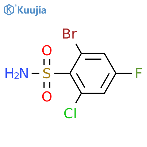2-bromo-6-chloro-4-fluorobenzene-1-sulfonamide structure