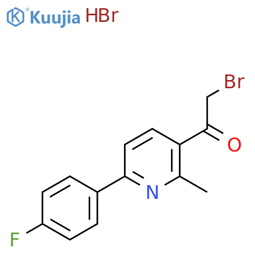 2-Bromo-1-[6-(4-fluoro-phenyl)-2-methylpyridin-3-yl]ethanone hydrobromide structure