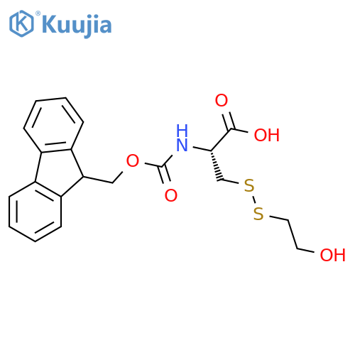 (2R)-2-({(9H-fluoren-9-yl)methoxycarbonyl}amino)-3-(2-hydroxyethyl)disulfanylpropanoic acid structure