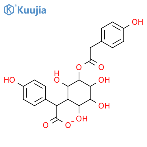 (1S,2S,4R,5S)-2,3,4,6-tetrahydroxy-5-[2-(4-hydroxyphenyl)acetyl]oxycyclohexyl-2-(4-hydroxyphenyl)acetate structure