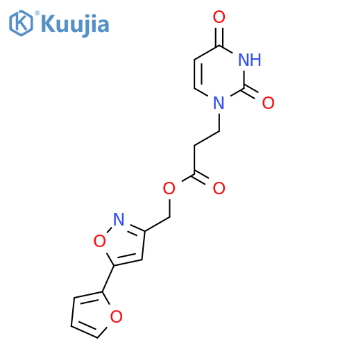 5-(furan-2-yl)-1,2-oxazol-3-ylmethyl 3-(2,4-dioxo-1,2,3,4-tetrahydropyrimidin-1-yl)propanoate structure