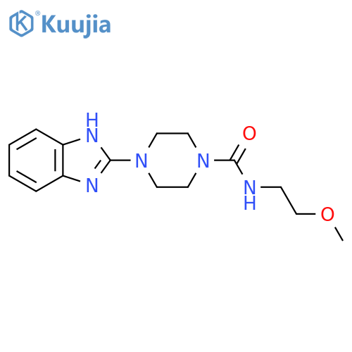 4-(1H-1,3-benzodiazol-2-yl)-N-(2-methoxyethyl)piperazine-1-carboxamide structure