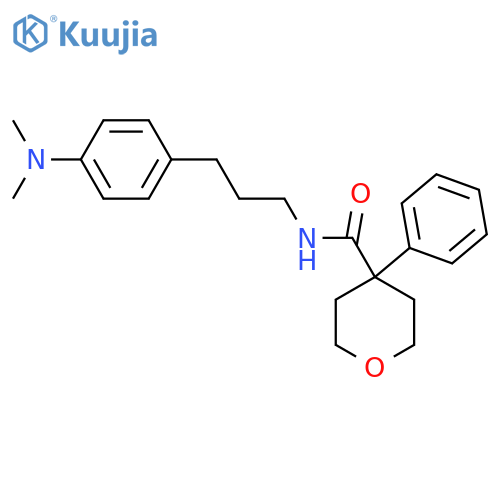 N-{3-4-(dimethylamino)phenylpropyl}-4-phenyloxane-4-carboxamide structure