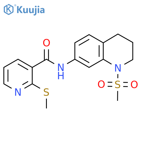N-(1-methanesulfonyl-1,2,3,4-tetrahydroquinolin-7-yl)-2-(methylsulfanyl)pyridine-3-carboxamide structure