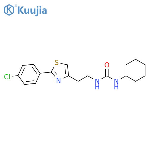 3-{2-[2-(4-chlorophenyl)-1,3-thiazol-4-yl]ethyl}-1-cyclohexylurea structure