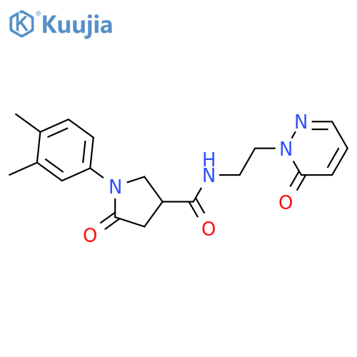 1-(3,4-dimethylphenyl)-5-oxo-N-2-(6-oxo-1,6-dihydropyridazin-1-yl)ethylpyrrolidine-3-carboxamide structure