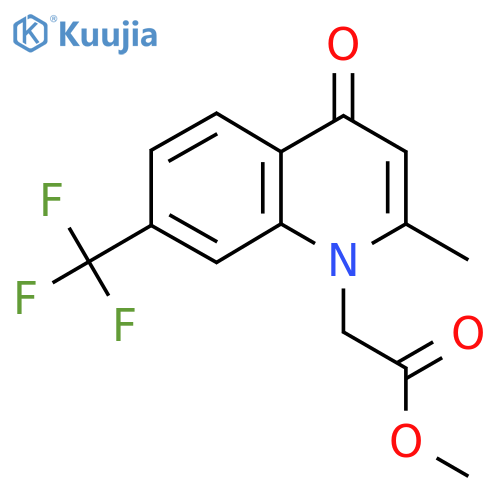 (2-Methyl-4-oxo-7-trifluoromethyl-4H-quinolin-1-yl)-acetic acid methyl ester structure