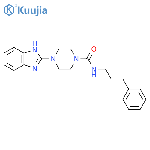 4-(1H-1,3-benzodiazol-2-yl)-N-(3-phenylpropyl)piperazine-1-carboxamide structure