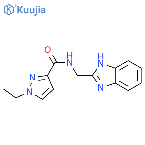 N-(1H-1,3-benzodiazol-2-yl)methyl-1-ethyl-1H-pyrazole-3-carboxamide structure