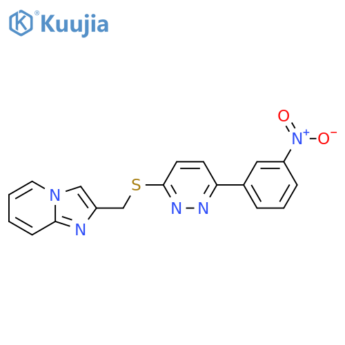 3-({imidazo1,2-apyridin-2-yl}methyl)sulfanyl-6-(3-nitrophenyl)pyridazine structure