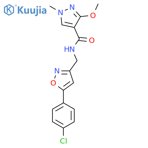 N-{5-(4-chlorophenyl)-1,2-oxazol-3-ylmethyl}-3-methoxy-1-methyl-1H-pyrazole-4-carboxamide structure