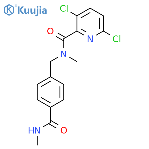 3,6-dichloro-N-methyl-N-{[4-(methylcarbamoyl)phenyl]methyl}pyridine-2-carboxamide structure