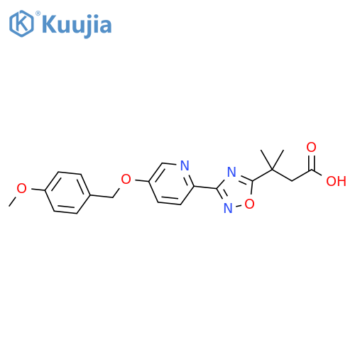 3-[5-[(4-Methoxyphenyl)methoxy]-2-pyridinyl]-β,β-dimethyl-1,2,4-oxadiazole-5-propanoic acid structure