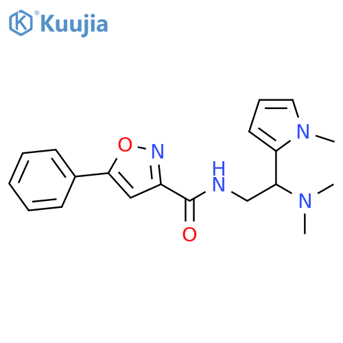 N-[2-(dimethylamino)-2-(1-methyl-1H-pyrrol-2-yl)ethyl]-5-phenyl-1,2-oxazole-3-carboxamide structure