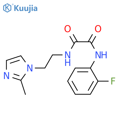 N'-(2-fluorophenyl)-N-2-(2-methyl-1H-imidazol-1-yl)ethylethanediamide structure