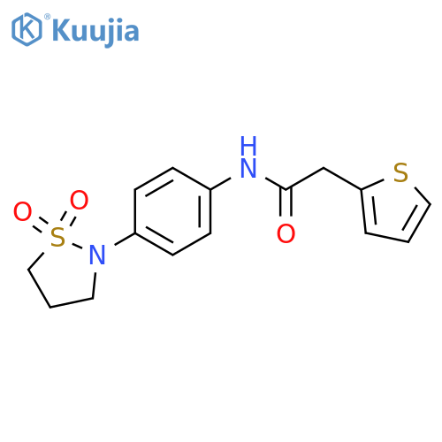 N-4-(1,1-dioxo-1lambda6,2-thiazolidin-2-yl)phenyl-2-(thiophen-2-yl)acetamide structure