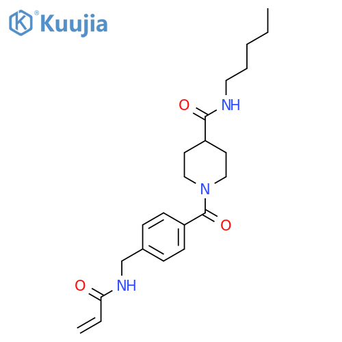 N-pentyl-1-{4-[(prop-2-enamido)methyl]benzoyl}piperidine-4-carboxamide structure