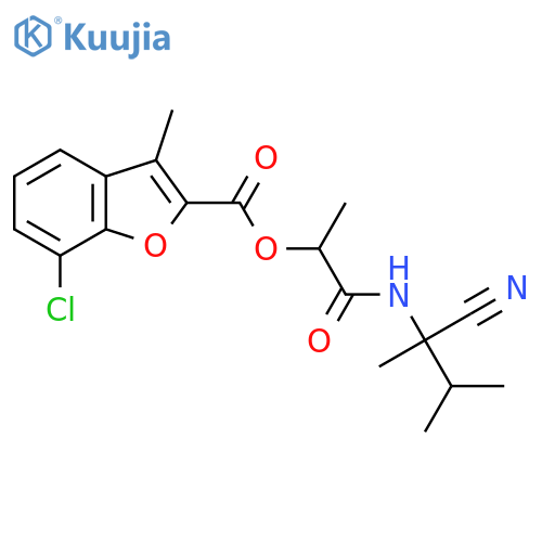 1-[(1-Cyano-1,2-dimethylpropyl)carbamoyl]ethyl 7-chloro-3-methyl-1-benzofuran-2-carboxylate structure