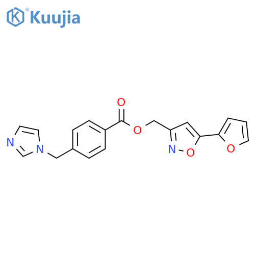 5-(furan-2-yl)-1,2-oxazol-3-ylmethyl 4-(1H-imidazol-1-yl)methylbenzoate structure