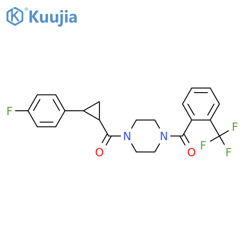 1-2-(4-fluorophenyl)cyclopropanecarbonyl-4-2-(trifluoromethyl)benzoylpiperazine structure