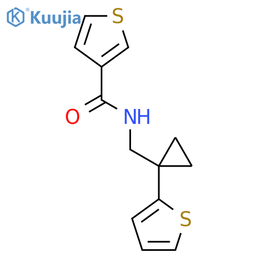 N-{[1-(thiophen-2-yl)cyclopropyl]methyl}thiophene-3-carboxamide structure